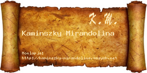Kaminszky Mirandolina névjegykártya